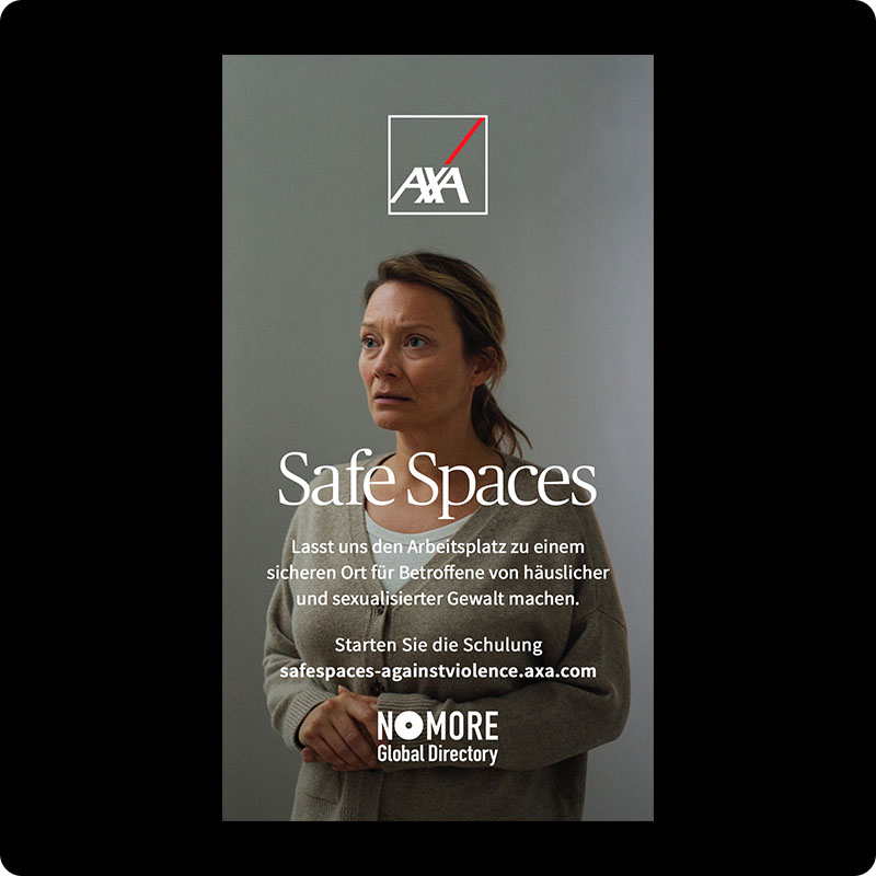 Portrait Safe Spaces social graphic with quote and campaign image
