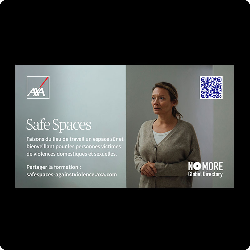 Safe Spaces digital screen poster – economic abuse theme