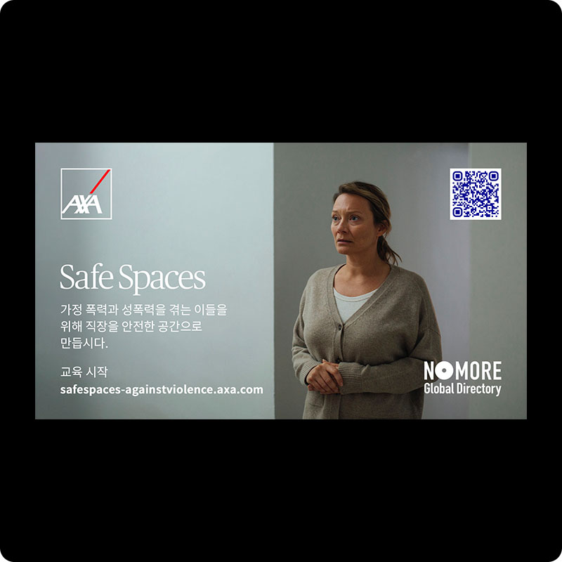 Safe Spaces digital screen poster – economic abuse theme