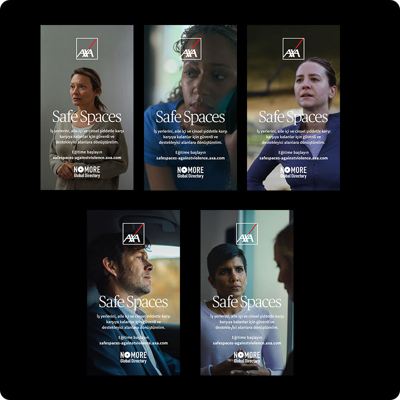 Portrait Safe Spaces social graphic with quote and campaign image